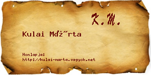 Kulai Márta névjegykártya
